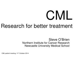 CML Research for better treatment