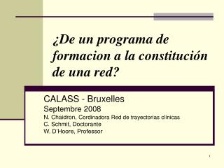 ¿De un programa de formacion a la constitución de una red?