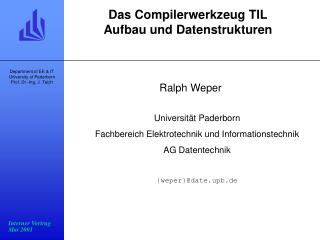 Das Compilerwerkzeug TIL Aufbau und Datenstrukturen