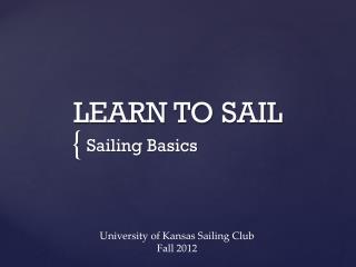 LEARN TO SAIL