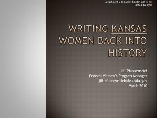 Writing Kansas Women back into history