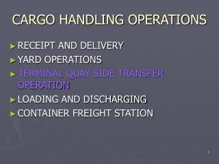 CARGO HANDLING OPERATIONS