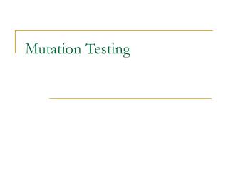 Mutation Testing
