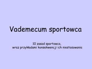 Vademecum sportowca