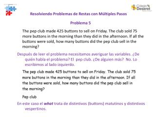 Resolviendo Problemas de Restas con Múltiples Pasos