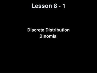Lesson 8 - 1