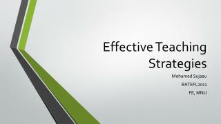 Effective Teaching Strategies