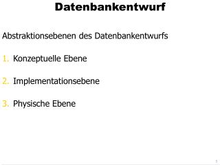 Datenbankentwurf