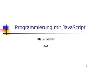 Programmierung mit JavaScript