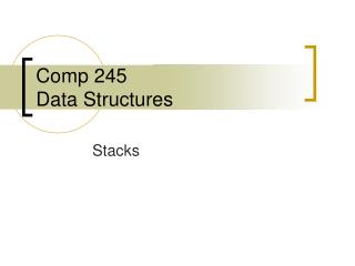 Comp 245 Data Structures