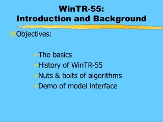 WinTR-55: Introduction and Background