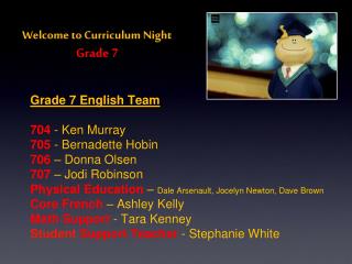 Welcome to Curriculum Night Grade 7