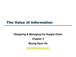 The Value of Information