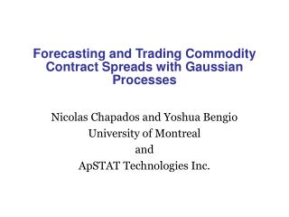Forecasting and Trading Commodity Contract Spreads with Gaussian Processes