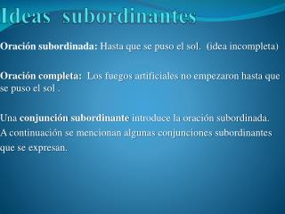 Ideas subordinantes