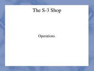 The S-3 Shop