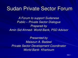 Sudan Private Sector Forum