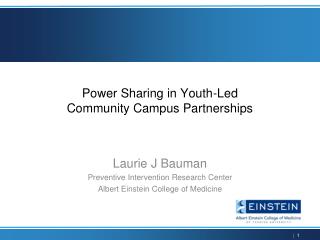 Power Sharing in Youth-Led Community Campus Partnerships