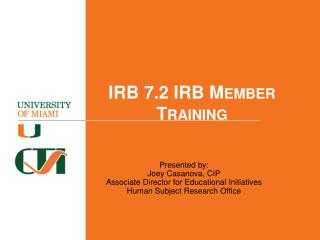 IRB 7.2 IRB Member Training