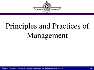 Principles and Practices of Management