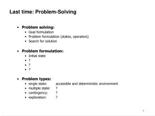 Last time: Problem-Solving