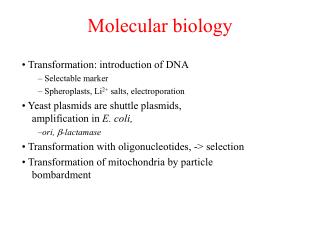 Molecular biology