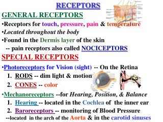 GENERAL RECEPTORS