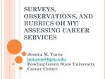 SURVEYS, OBSERVATIONS, AND RUBRICS OH MY ASSESSING CAREER SERVICES