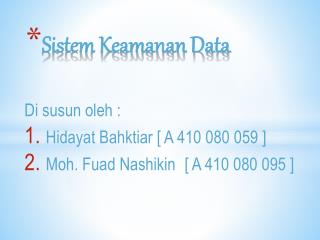 Sistem Keamanan Data