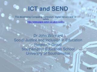 The developing Computing curriculum, digital literacy and e-safety