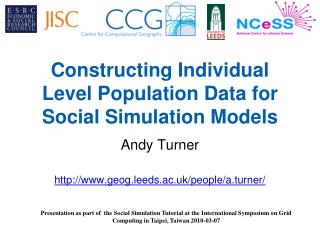 Constructing Individual Level Population Data for Social Simulation Models