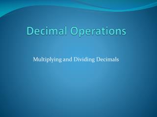 Decimal Operations