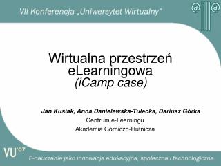 Wirtualna przestrzeń eLearningowa (iCamp case)