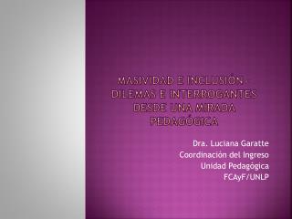 Masividad e inclusión – DILEMAS E INTERROGANTES DESDE UNA MIRADA PEDAGÓGICA
