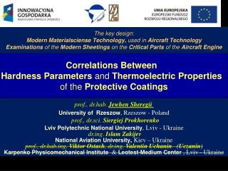 prof., dr.hab. Jewhen Sheregii University of Rzeszow , Rzeszow - Poland