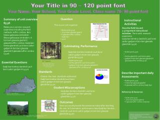 Your Title in 90 – 120 point font