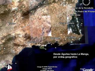 Desde Águilas hasta La Manga, por orden geográfico