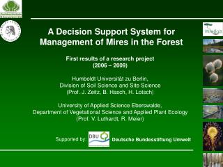 A Decision Support System for Management of Mires in the Forest