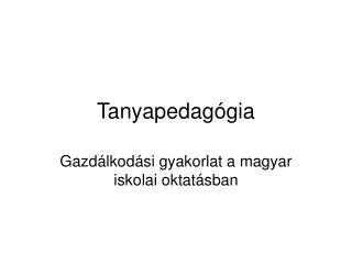 Tanyapedagógia