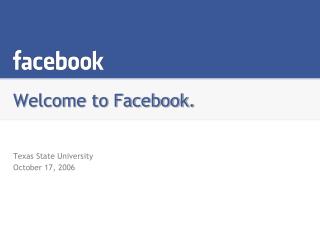 Welcome to Facebook.