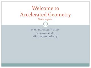 Welcome to Accelerated Geometry Please sign in.