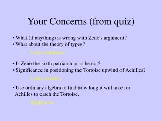 Your Concerns (from quiz)