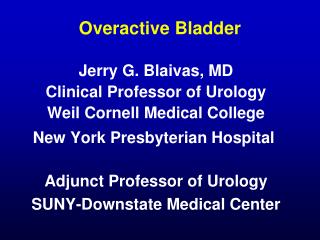 Overactive Bladder