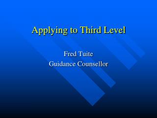 Applying to Third Level