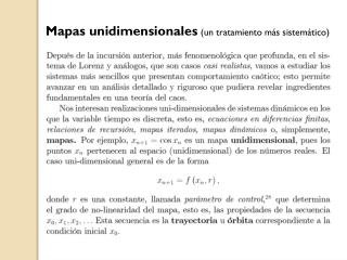 Mapas unidimensionales (un tratamiento más sistemático)
