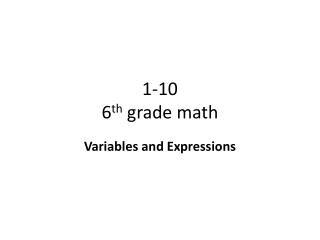 1-10 6 th grade math