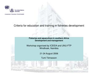 Criteria for education and training in fisheries development