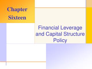 Financial Leverage and Capital Structure Policy