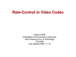 Rate-Control in Video Codec