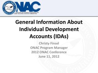General Information About Individual Development Accounts (IDAs)